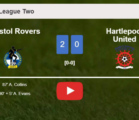 Bristol Rovers tops Hartlepool United 2-0 on Saturday. HIGHLIGHTS