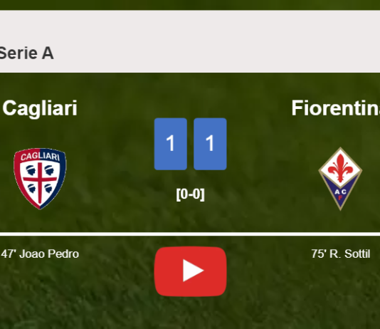Cagliari and Fiorentina draw 1-1 after Joao Pedro didn't convert a penalty. HIGHLIGHTS