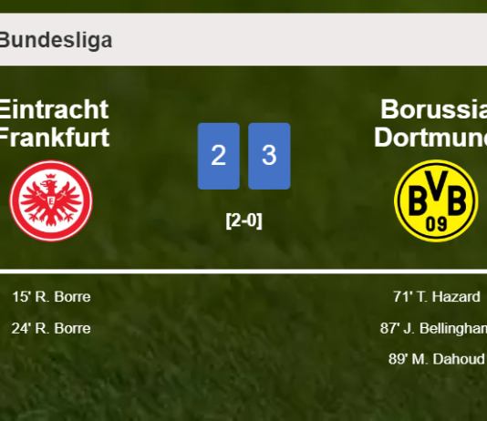 Borussia Dortmund prevails over Eintracht Frankfurt after recovering from a 2-0 deficit