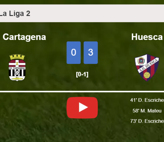 Huesca annihilates FC Cartagena with 2 goals from D. Escriche. HIGHLIGHTS