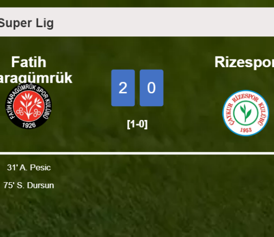 Fatih Karagümrük defeats Rizespor 2-0 on Saturday
