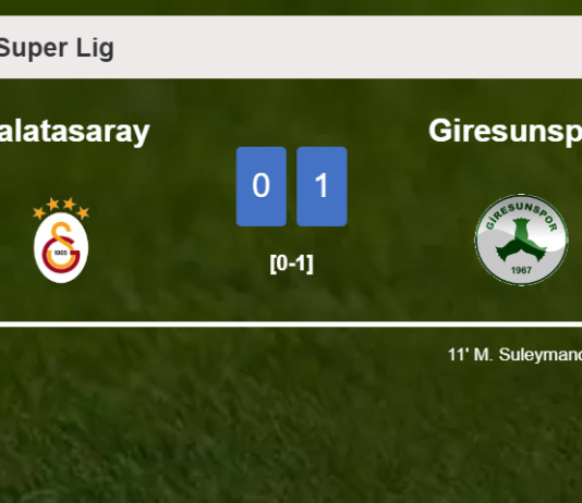Giresunspor tops Galatasaray 1-0 with a goal scored by M. Suleymanov