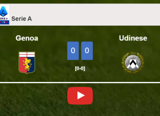 Genoa draws 0-0 with Udinese on Saturday. HIGHLIGHTS