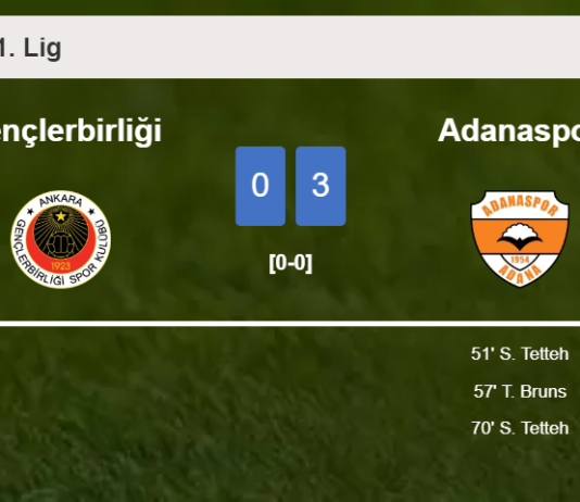 Adanaspor estinguishes Gençlerbirliği with 2 goals from S. Tetteh
