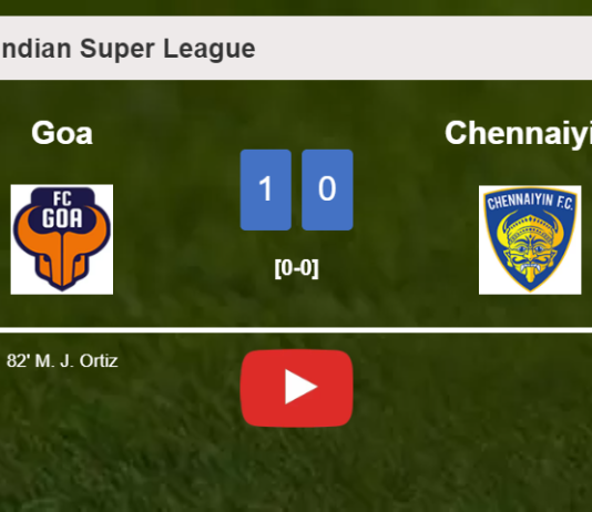 Goa conquers Chennaiyin 1-0 with a goal scored by M. J.. HIGHLIGHTS
