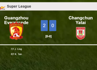 Guangzhou Evergrande beats Changchun Yatai 2-0 on Saturday