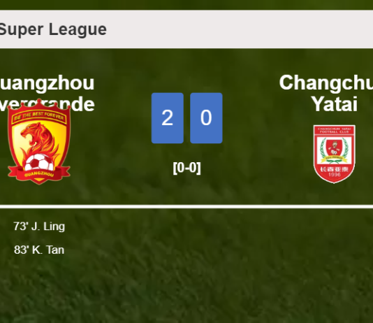 Guangzhou Evergrande beats Changchun Yatai 2-0 on Saturday