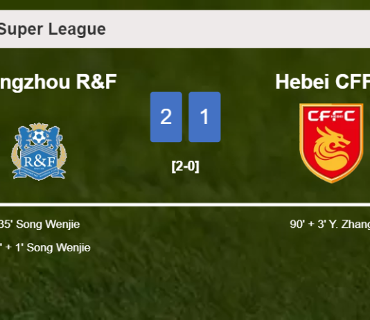 Guangzhou R&F conquers Hebei CFFC 2-1 with S. Wenjie scoring a double