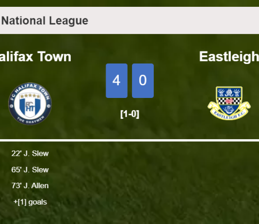 Halifax Town demolishes Eastleigh 4-0 with a great performance