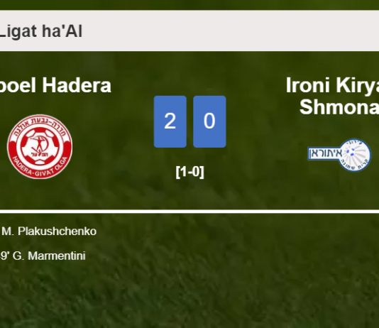 Hapoel Hadera beats Ironi Kiryat Shmona 2-0 on Saturday