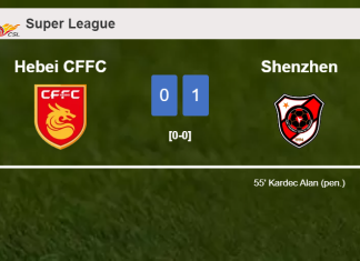 Shenzhen prevails over Hebei CFFC 1-0 with a goal scored by K. Alan