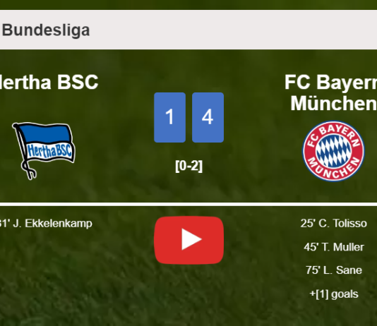 FC Bayern München prevails over Hertha BSC 4-1. HIGHLIGHTS