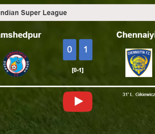 Chennaiyin prevails over Jamshedpur 1-0 with a goal scored by L. Gikiewicz. HIGHLIGHTS