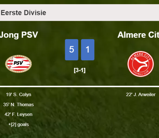 Jong PSV estinguishes Almere City 5-1 with a superb match