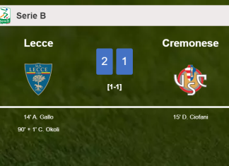 Lecce steals a 2-1 win against Cremonese
