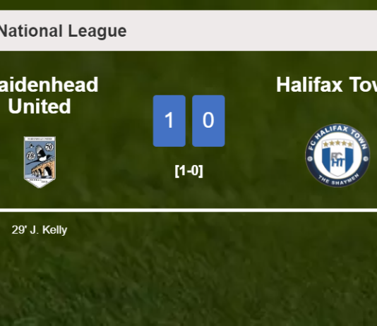Maidenhead United prevails over Halifax Town 1-0 with a goal scored by J. Kelly