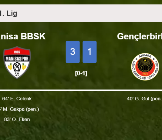 Manisa BBSK beats Gençlerbirliği 3-1 after recovering from a 0-1 deficit