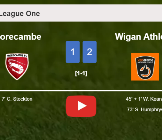 Wigan Athletic recovers a 0-1 deficit to defeat Morecambe 2-1. HIGHLIGHTS