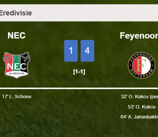 Feyenoord beats NEC 4-1 after recovering from a 0-1 deficit