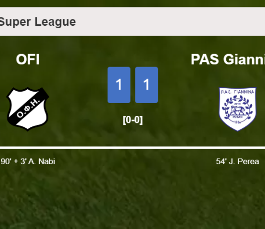 OFI steals a draw against PAS Giannina