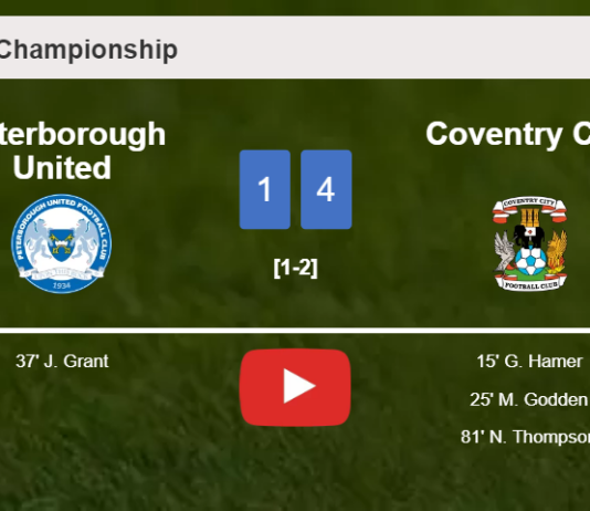 Coventry City tops Peterborough United 4-1. HIGHLIGHTS