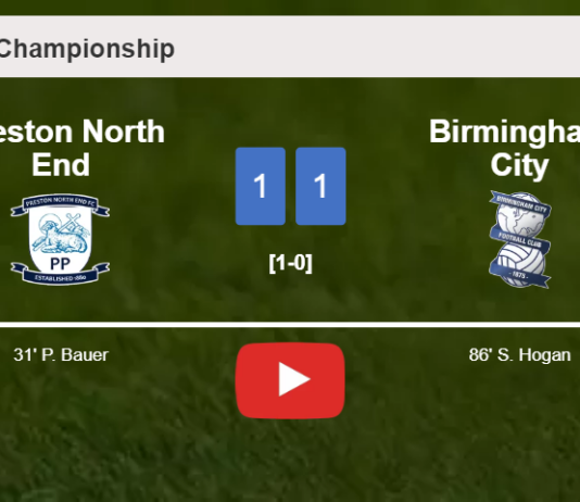 Birmingham City clutches a draw against Preston North End. HIGHLIGHTS