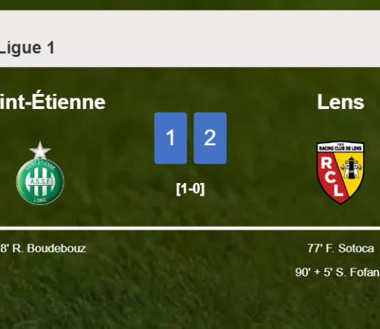 Lens recovers a 0-1 deficit to prevail over Saint-Étienne 2-1