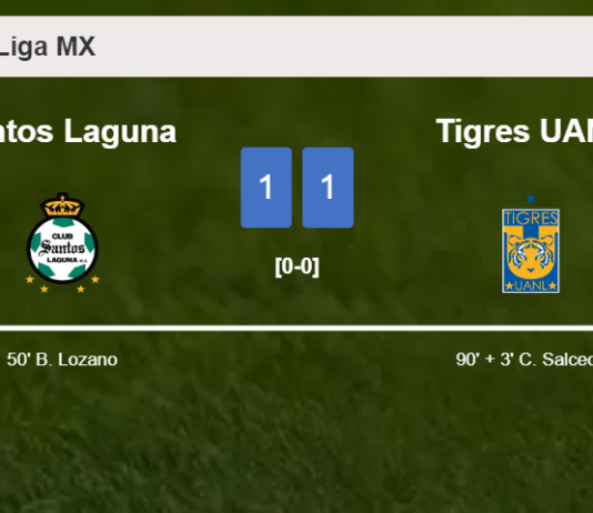Tigres UANL seizes a draw against Santos Laguna