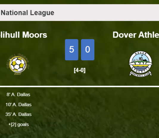 Solihull Moors obliterates Dover Athletic 5-0 after playing a great match