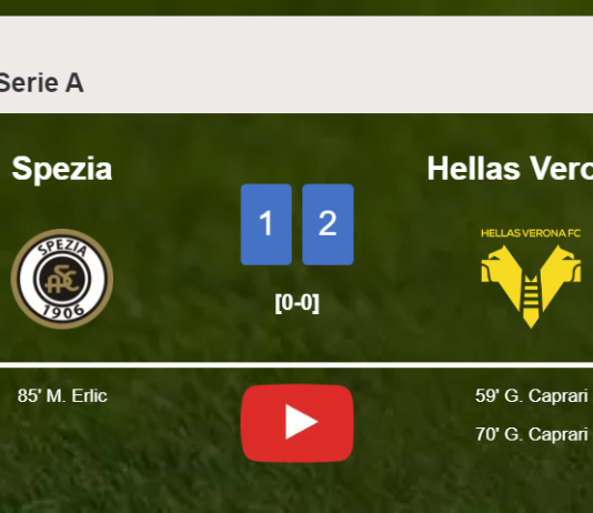 Hellas Verona conquers Spezia 2-1 with G. Caprari scoring 2 goals. HIGHLIGHTS