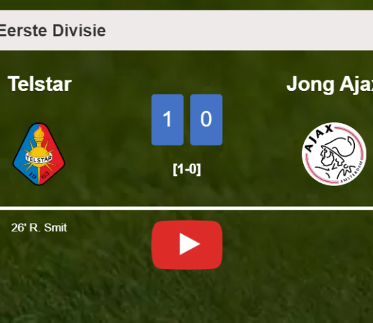 Telstar overcomes Jong Ajax 1-0 with a goal scored by R. Smit. HIGHLIGHTS