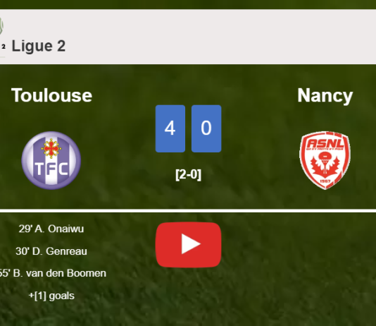 Toulouse wipes out Nancy 4-0 with an outstanding performance. HIGHLIGHTS