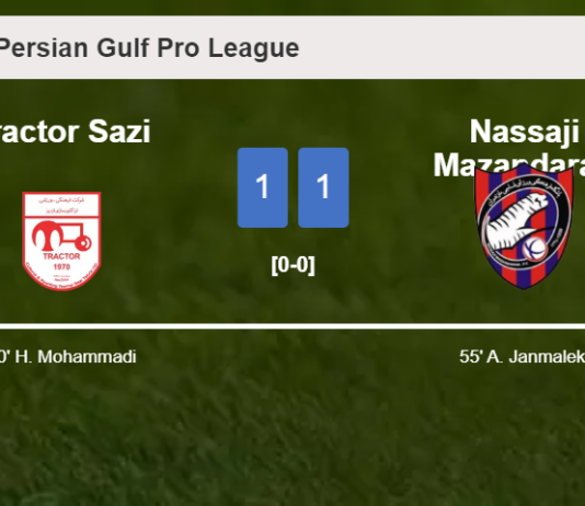 Tractor Sazi and Nassaji Mazandaran draw 1-1 on Thursday