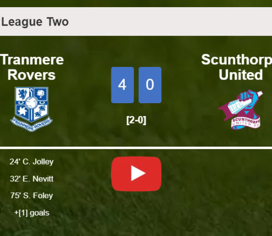 Tranmere Rovers destroys Scunthorpe United 4-0 with a superb performance. HIGHLIGHTS