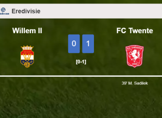 FC Twente defeats Willem II 1-0 with a goal scored by M. Sadilek