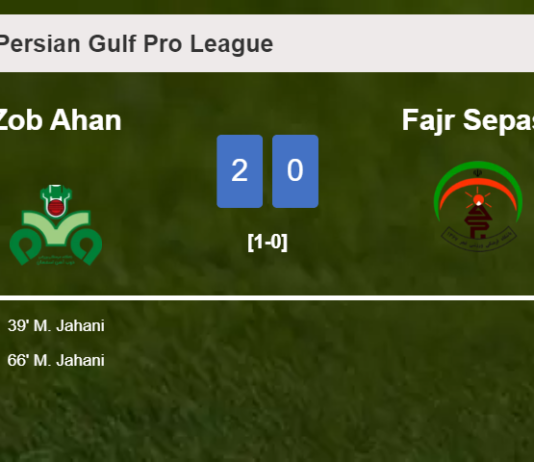 M. Jahani scores a double to give a 2-0 win to Zob Ahan over Fajr Sepasi