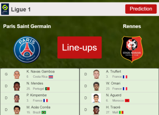 PREDICTED STARTING LINE UP: Paris Saint Germain vs Rennes - 11-02-2022 Ligue 1 - France