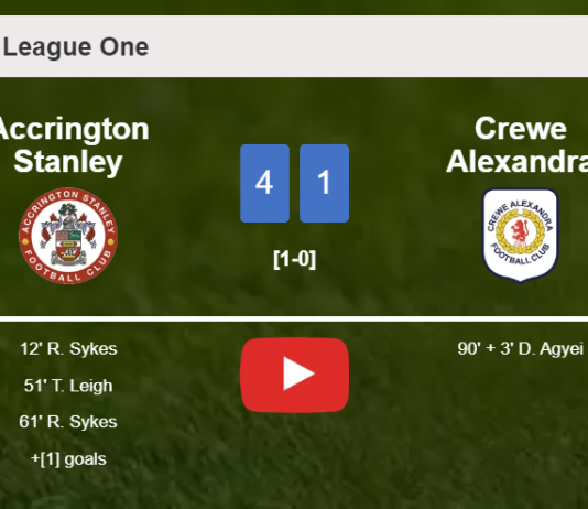 Accrington Stanley crushes Crewe Alexandra 4-1 with a great performance. HIGHLIGHTS