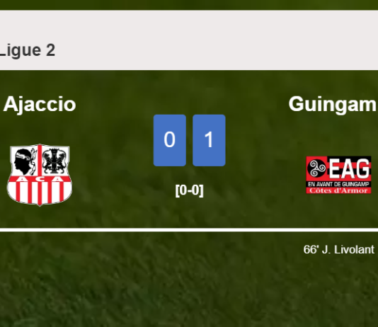 Guingamp prevails over Ajaccio 1-0 with a goal scored by J. Livolant