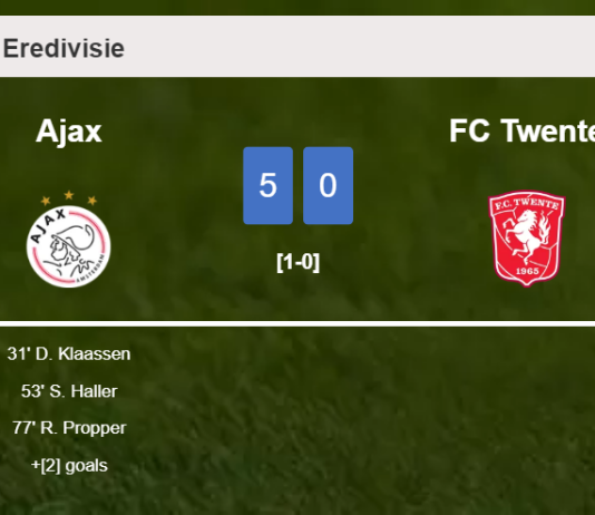 Ajax obliterates FC Twente 5-0 playing a great match