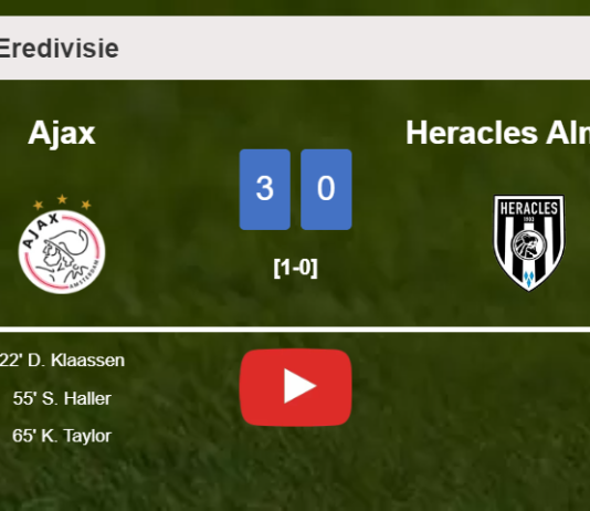 Ajax beats Heracles Almelo 3-0. HIGHLIGHTS