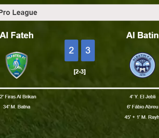 Al Batin overcomes Al Fateh 3-2