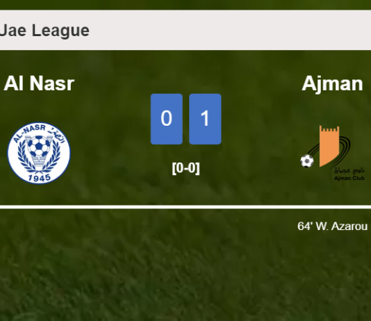 Ajman beats Al Nasr 1-0 with a goal scored by W. Azarou