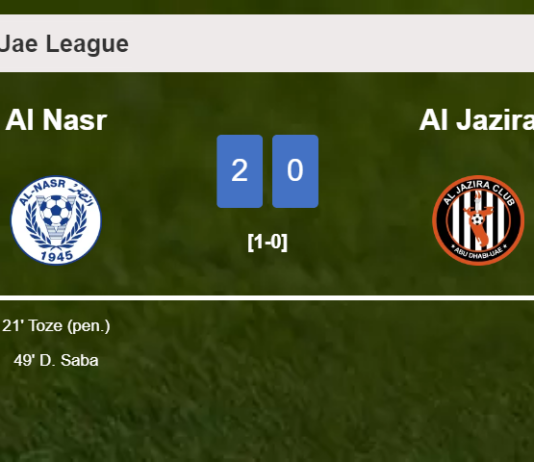 Al Nasr overcomes Al Jazira 2-0 on Saturday
