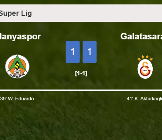 Alanyaspor and Galatasaray draw 1-1 on Sunday
