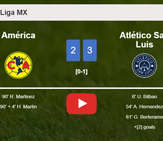 Atlético San Luis overcomes América 3-2. HIGHLIGHTS