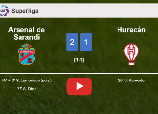 Arsenal de Sarandi recovers a 0-1 deficit to prevail over Huracán 2-1. HIGHLIGHTS