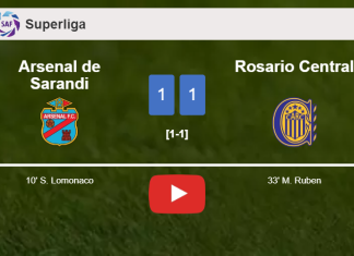 Arsenal de Sarandi and Rosario Central draw 1-1 on Friday. HIGHLIGHTS