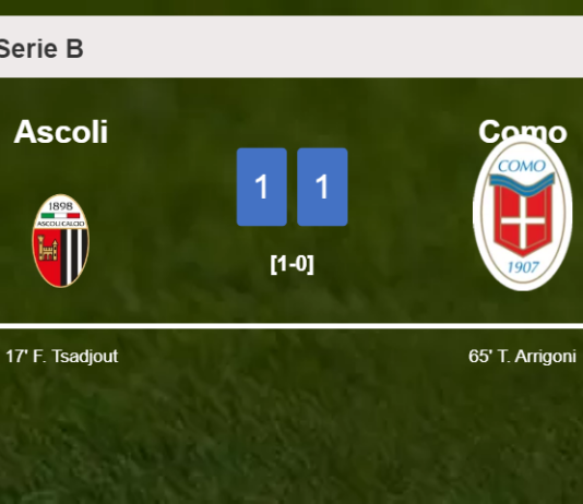 Ascoli and Como draw 1-1 on Sunday