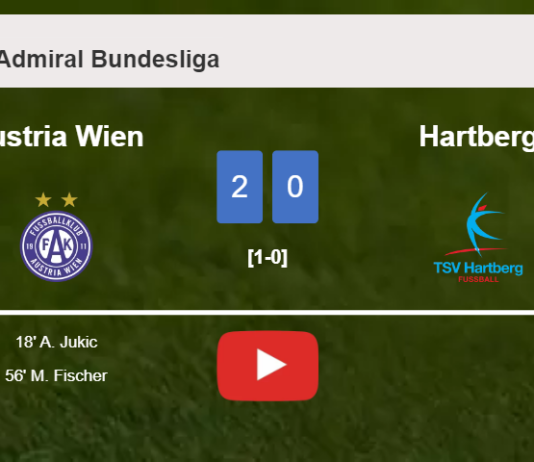 Austria Wien defeats Hartberg 2-0 on Saturday. HIGHLIGHTS